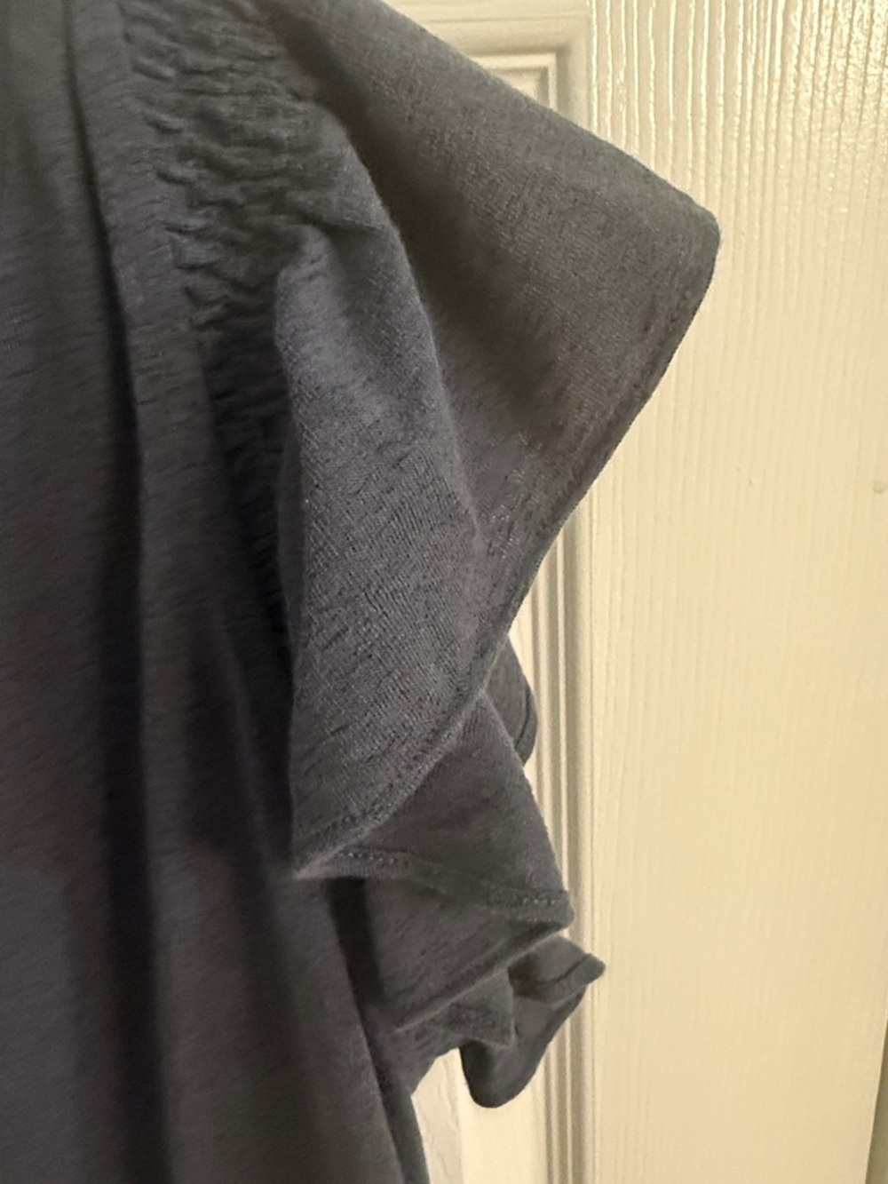 LOFT Blue Ruffle Sleeve Short-Sleeve Tee - Picture 4 of 4